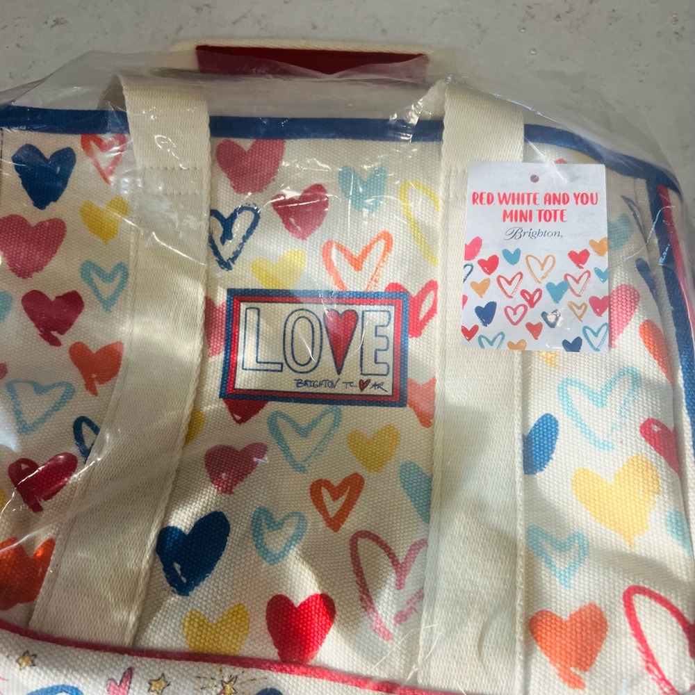 Brighton Love Mini Tote Bag - Multicolor Heart Pattern - Picture 5 of 9